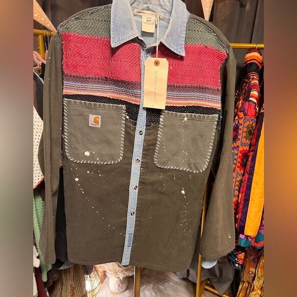Free People Jackets & Blazers - Free People X Tricia Fix One-of-a-Kind Carhartt Patchwork Jacket